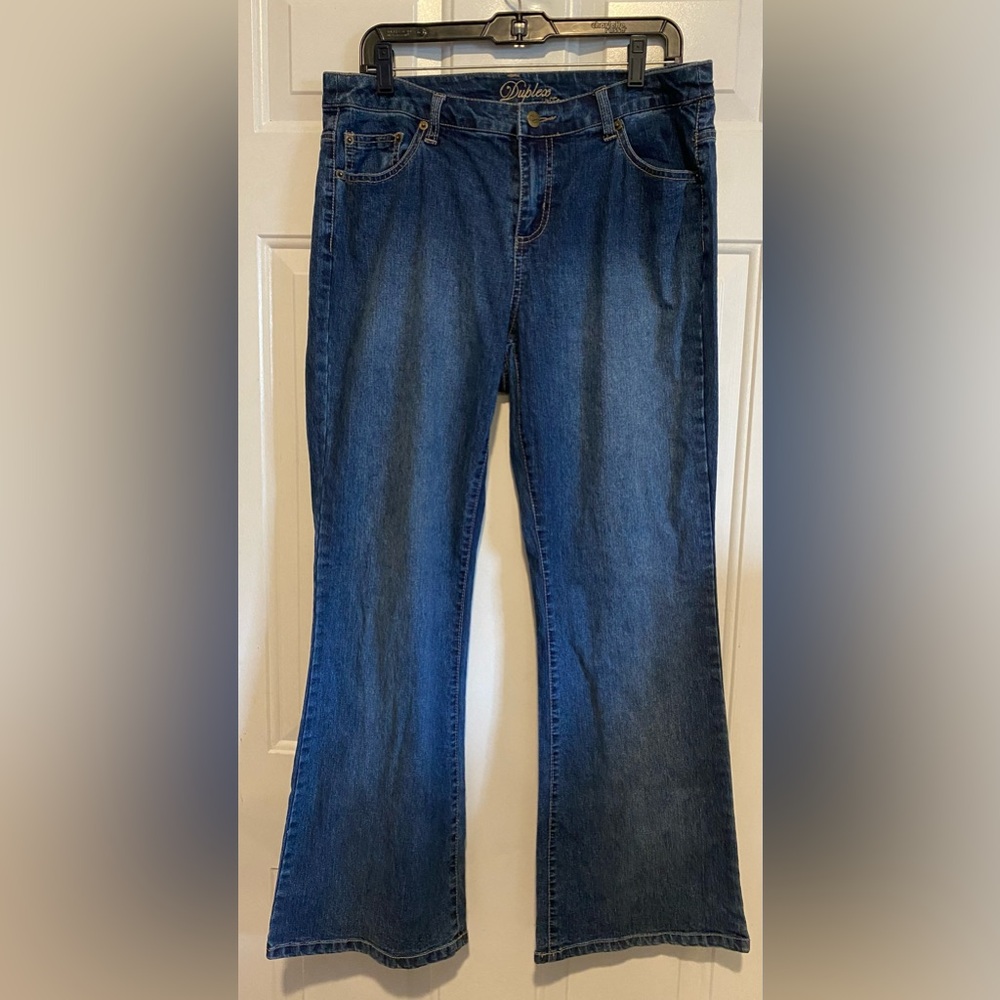 Duplex By Tyte Wide Leg Flare Jeans Women’s Size 14W Dark Wash